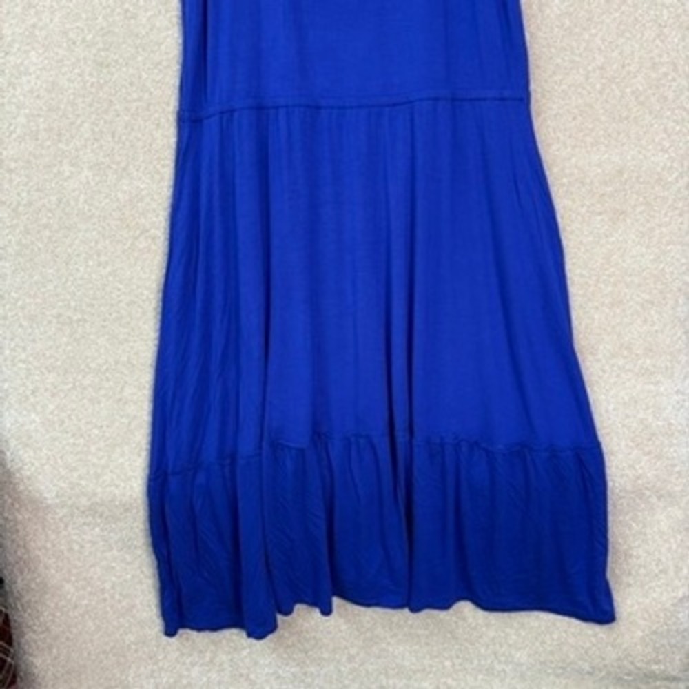 JASON WU Jersey Knit Dress Womens XL Blue Stretch Tiered Casual Everyday - Picture 3 of 7